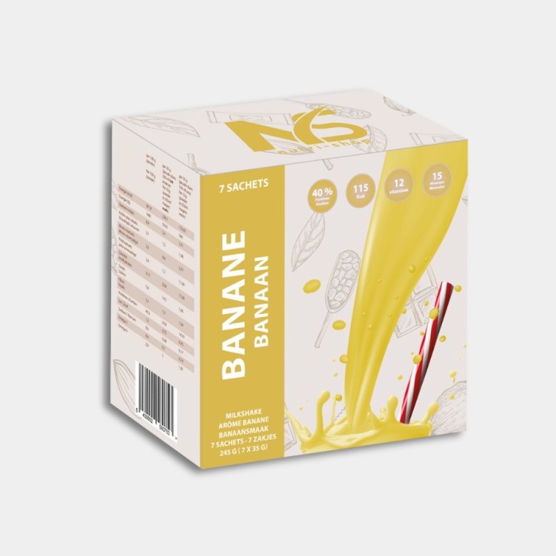 Shake Banane Protéiné Substitut Repas Boite 7 sachets