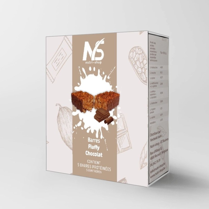 Barres protéinées fluffy chocolat