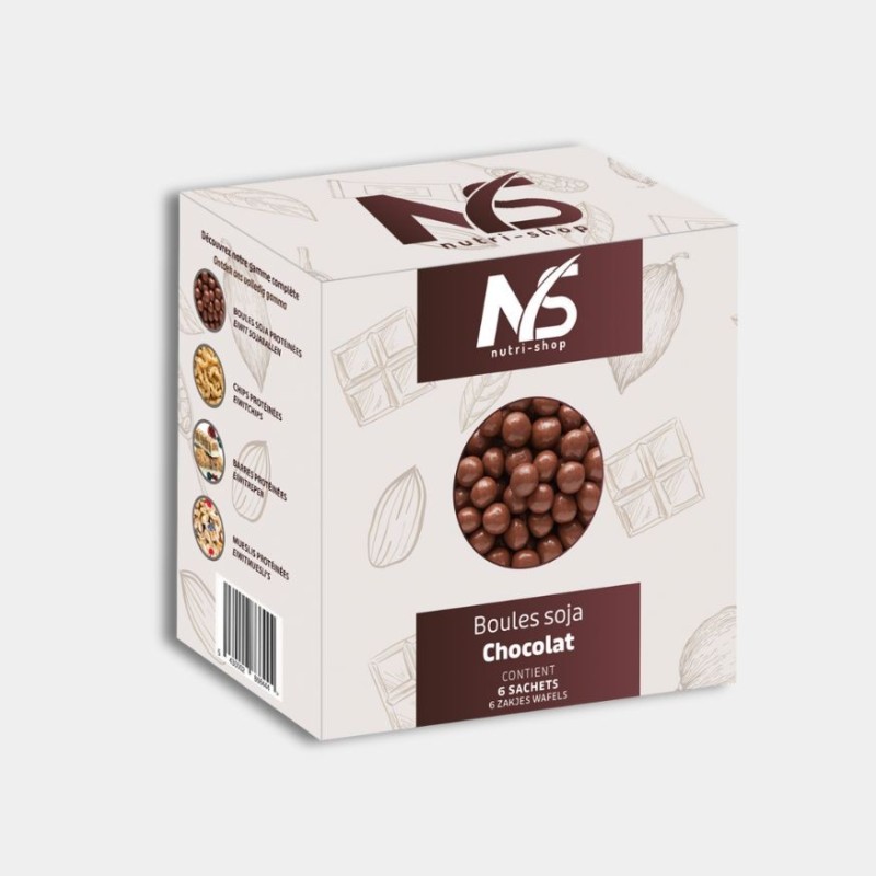 Boules soja chocolat au lait protéinées 6 sachets