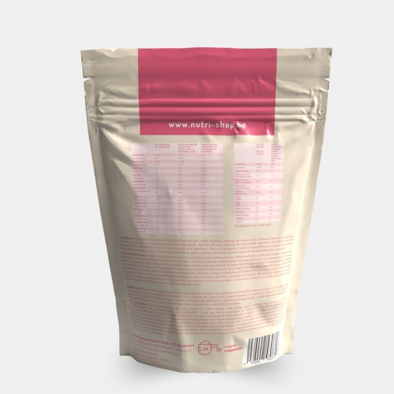 Shake fraise Protéiné Substitut Repas Sachet 500 gr