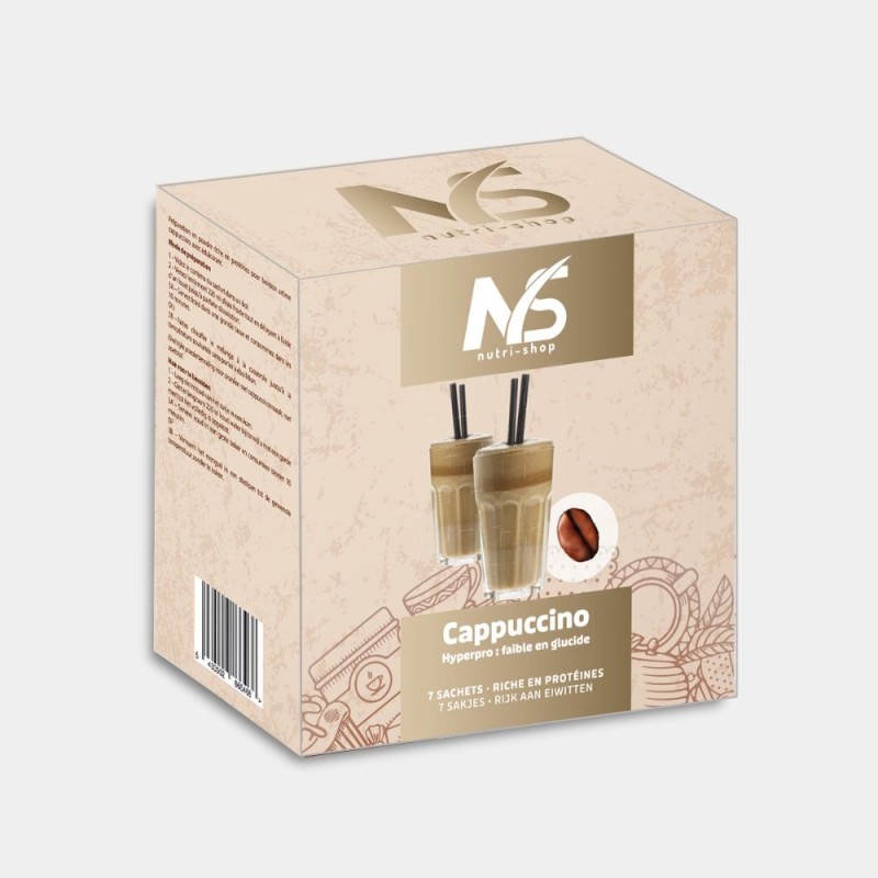 Shake Cappuccino hyperprotéiné Substitut Repas Boite 7 sachets